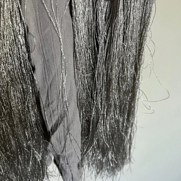 Shyanne Grey Fringe Beaded Western Sleeveless Top Size XL - Picture 6 of 12